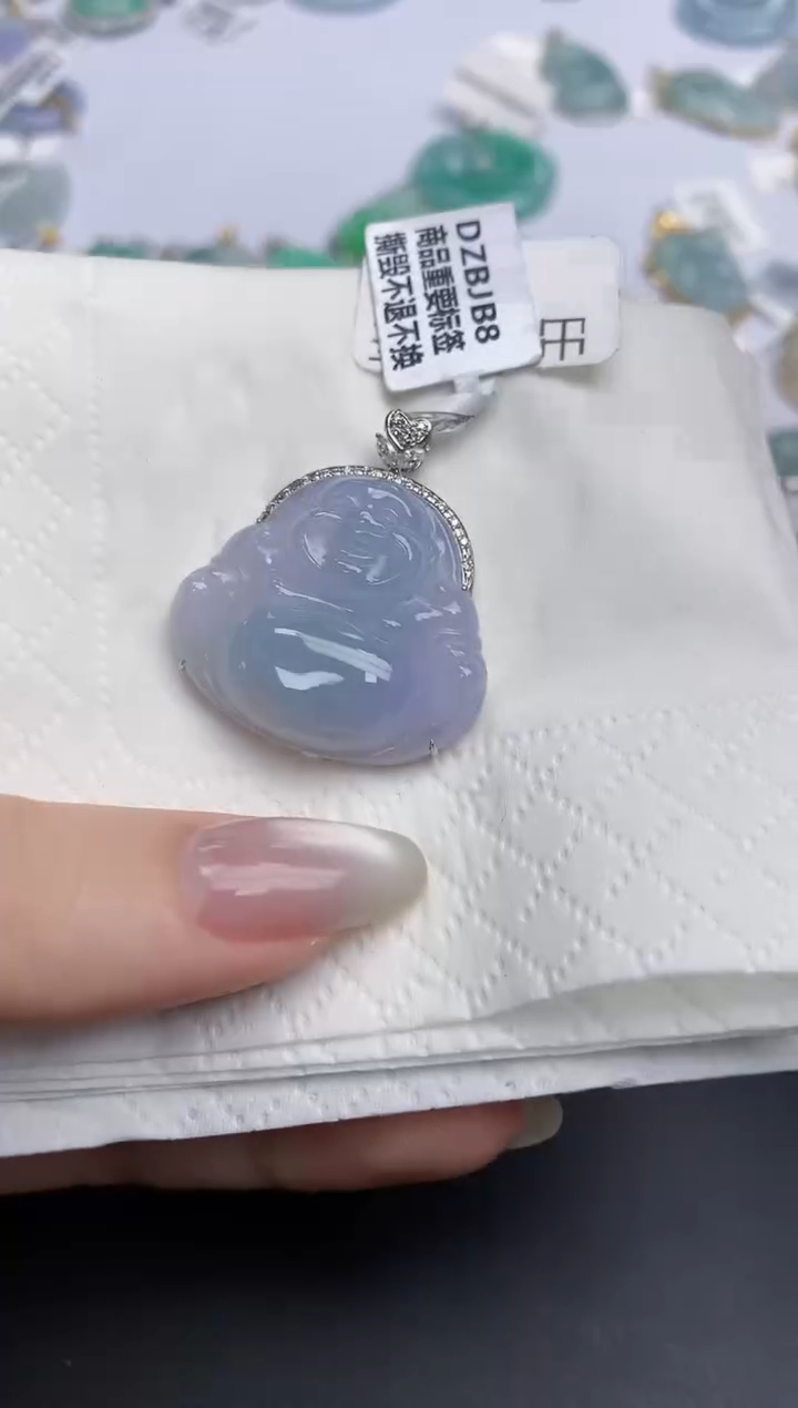 【闪购商品】翡翠颈饰18K金镶嵌天然缅甸翡翠A货