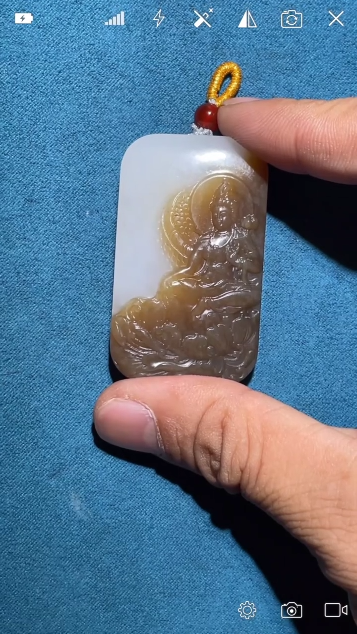 和田玉未镶嵌HY大势至菩萨牌子