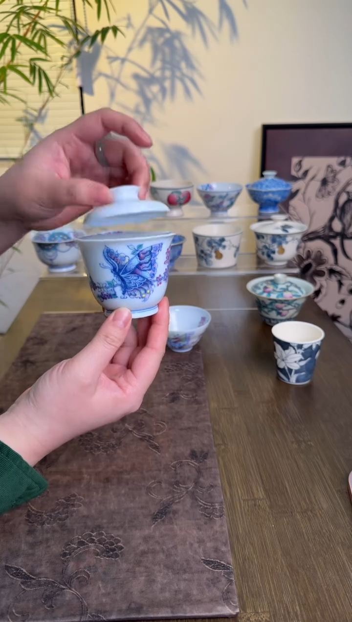 【闪购商品】景德镇斗彩手绘盖碗