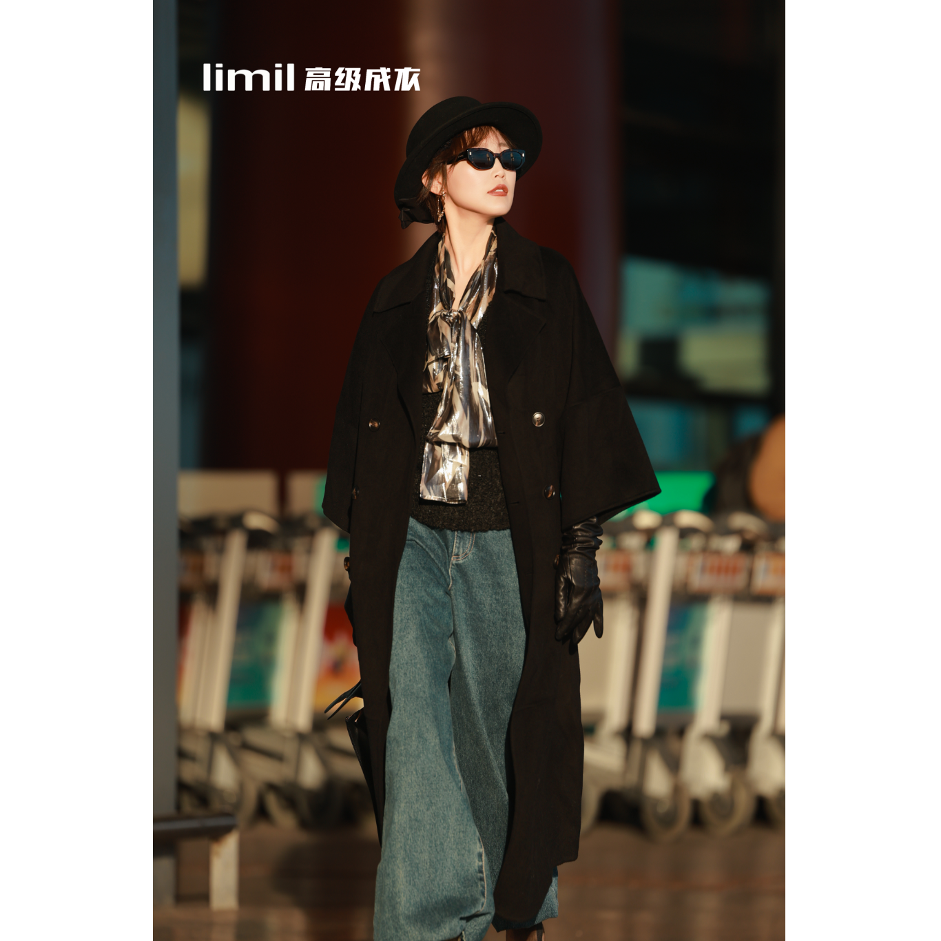 AMASS/阿玛施复古经典极简风气质中长款双面尼大衣外套 5400774