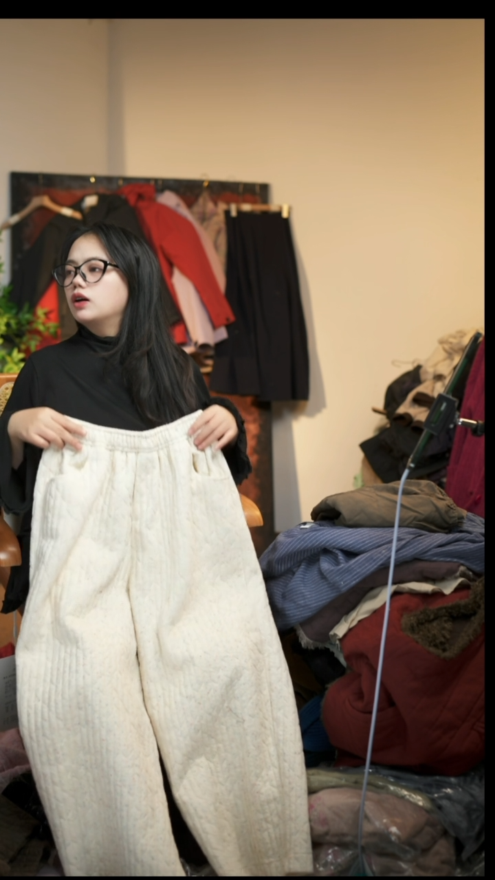 NO退NO换  米白色加棉长裤