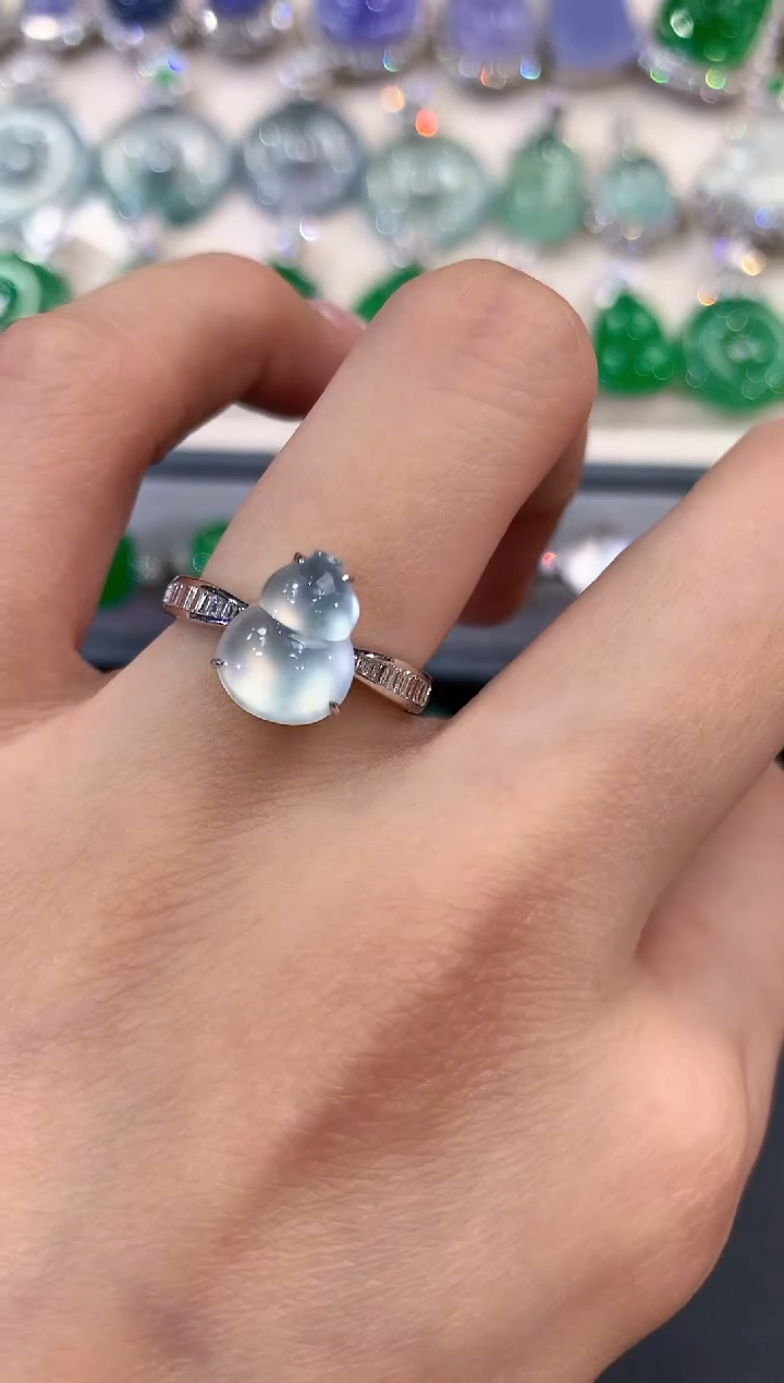 翡翠戒指18K金镶嵌w3          