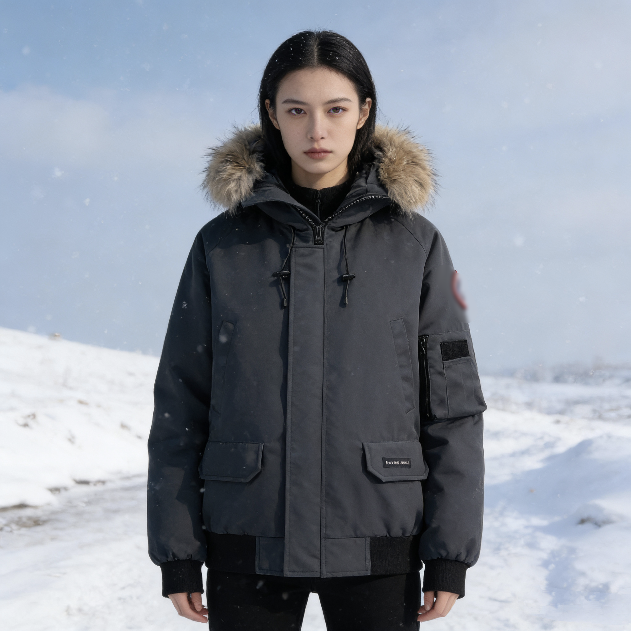 奢侈高档鹅绒服男女冬季短款飞行夹克羽绒服女款超厚情侣装Z