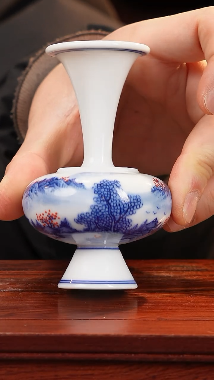 【闪购商品】摆件釉下青花纯手工手绘瓷器