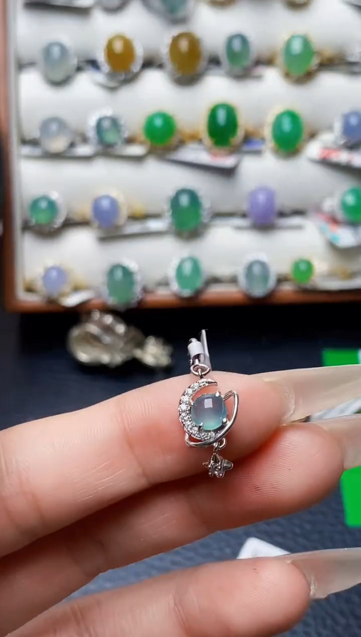 银S925镶嵌戒指翡翠1253