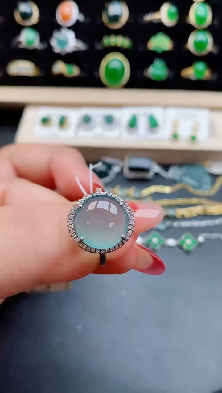 【闪购商品】翡翠戒指银S925镶嵌50850