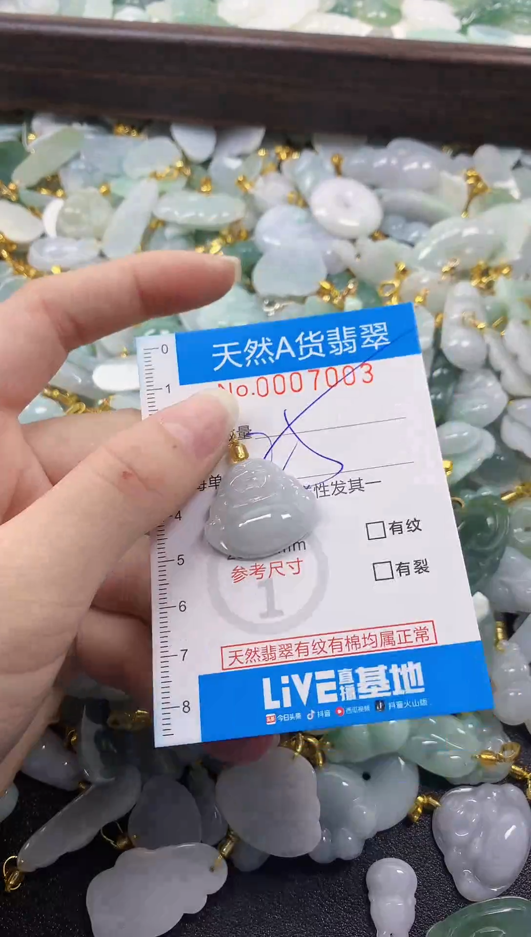 颈饰未镶嵌翡翠净货挂件-7003