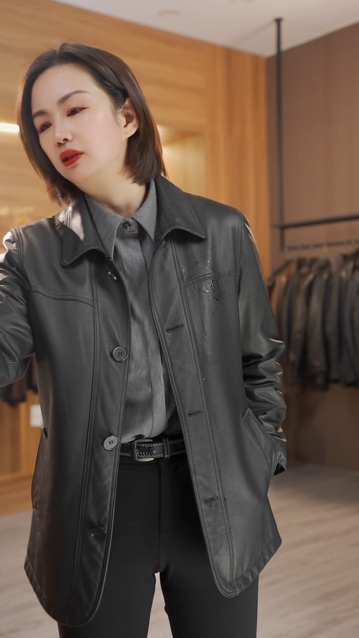 92011头层小牛皮100%真皮皮衣 单装（海宁皮革城发货）