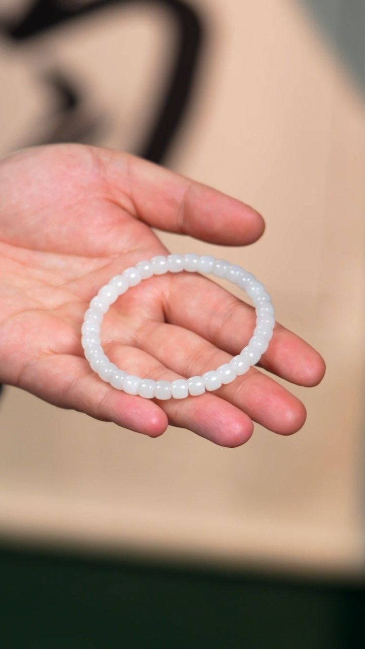 未镶嵌手链和田玉7mm黑山