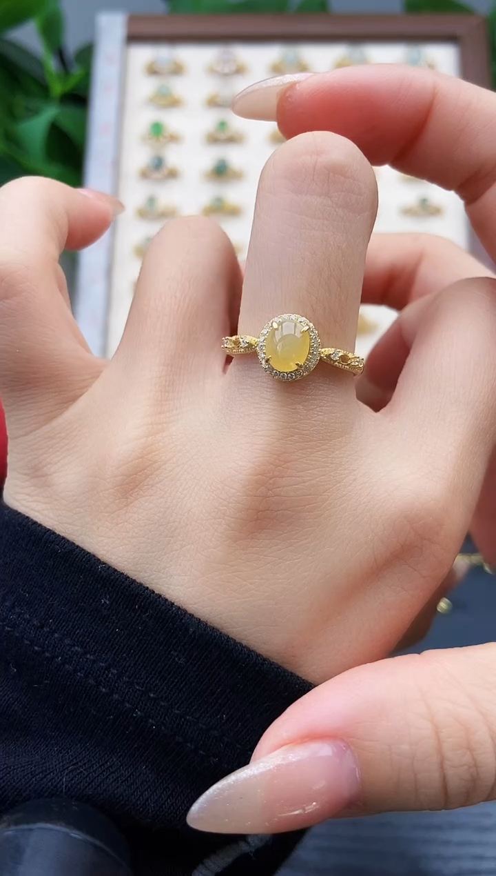 银S925镶嵌戒指翡翠12