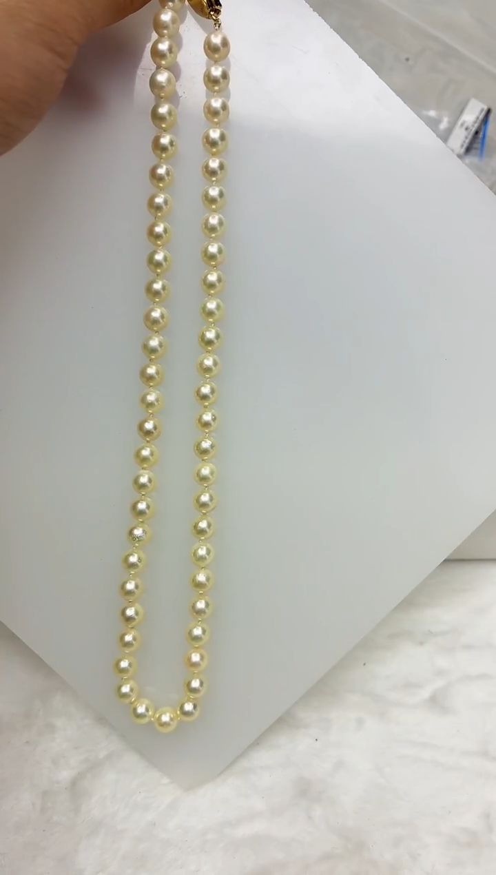 未镶嵌DA海水珍珠羽皇金串链7-8 y1149