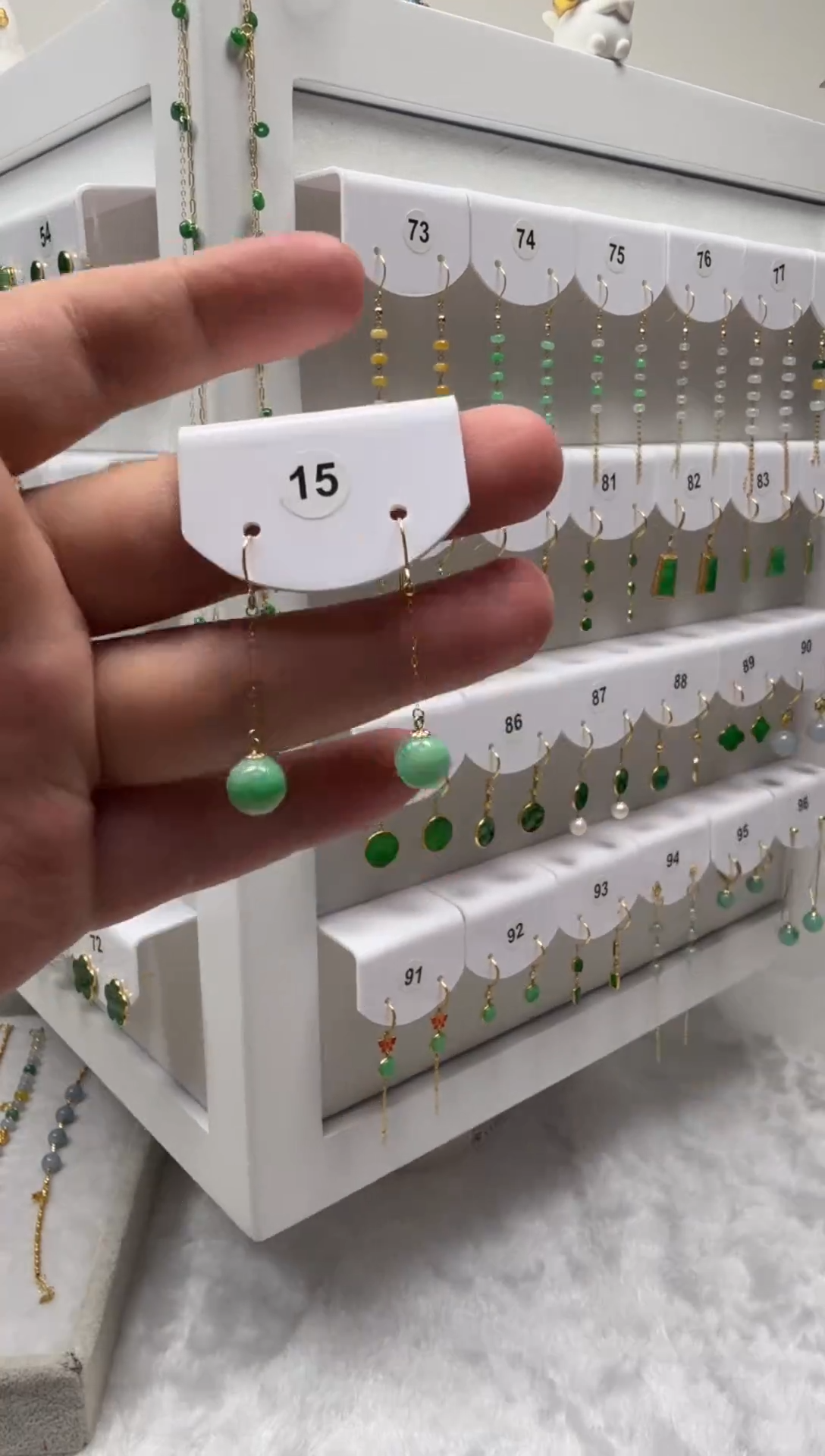 18K金镶嵌翡翠耳饰缅甸天然翡翠a货