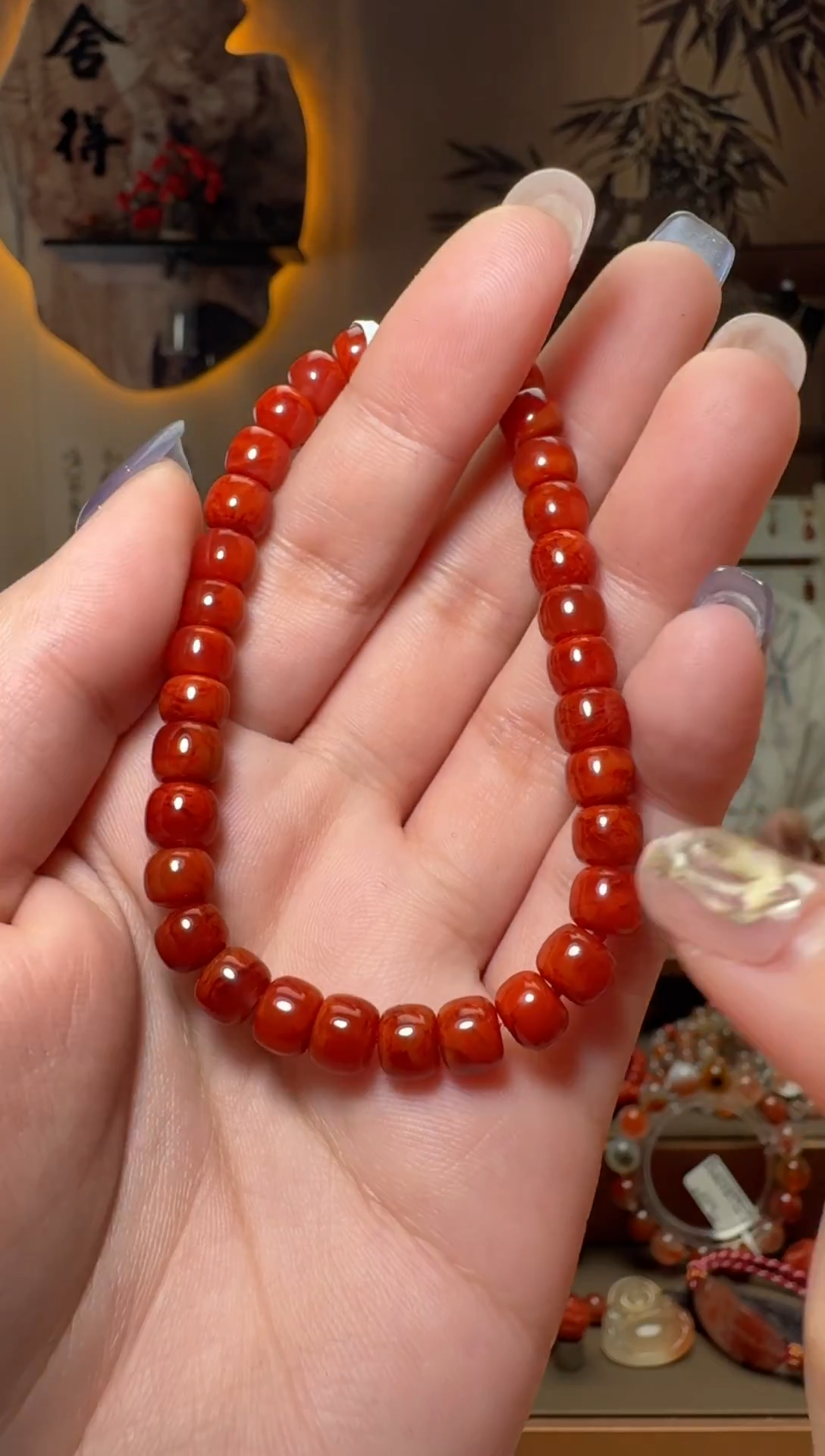 未镶嵌原矿无优化无注胶手串南红玛瑙一条6mm+