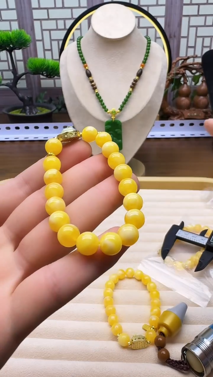 手链蜜蜡14K金镶嵌QL13   