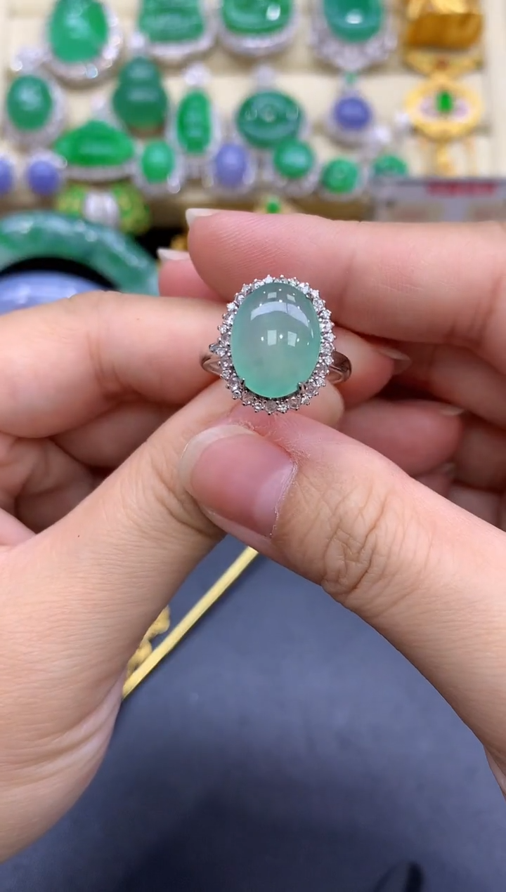 18K金镶嵌戒指翡翠118-中国好珍宝