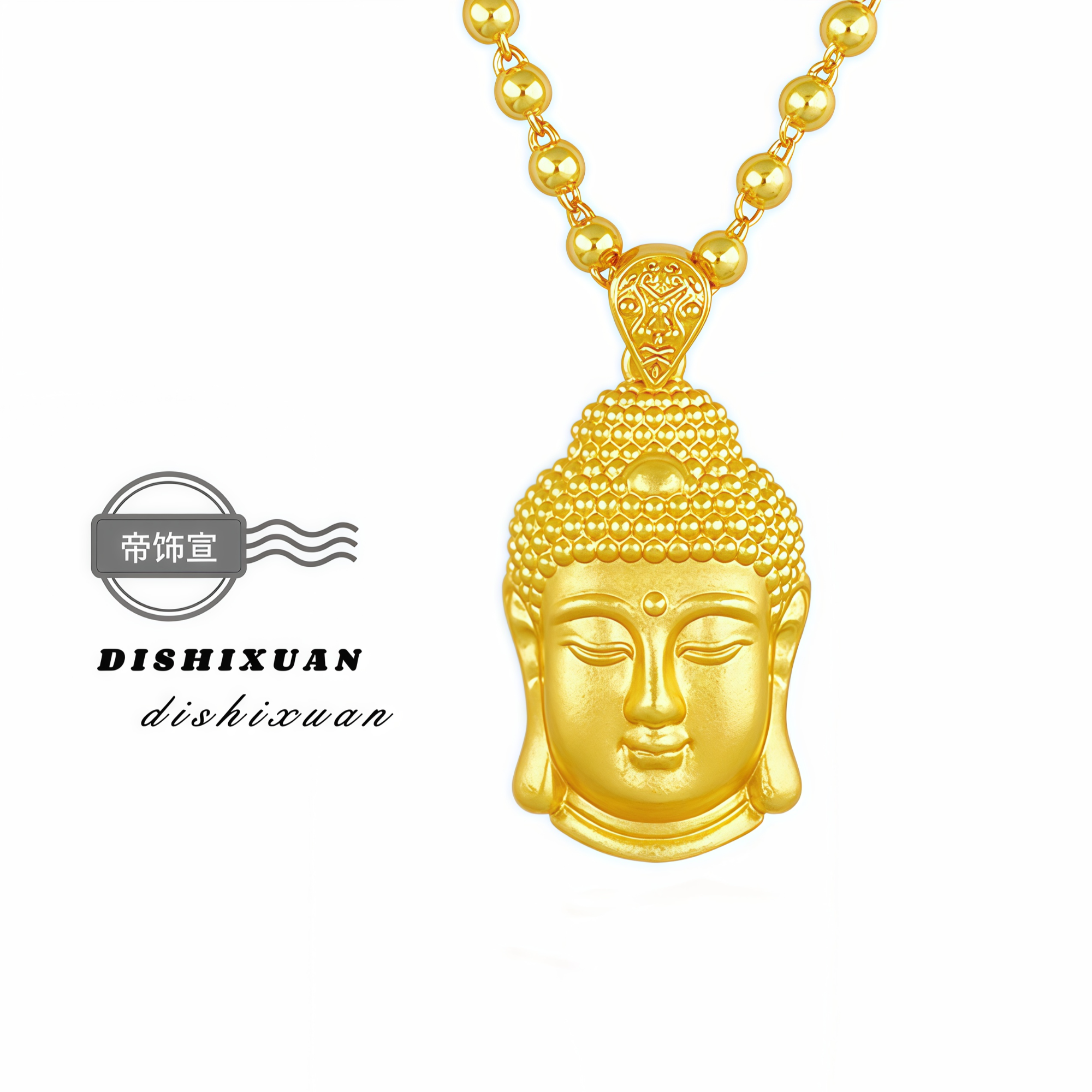 铜合金项链 国潮新中式轻奢时尚百搭古法民族风精品佛吊坠项链