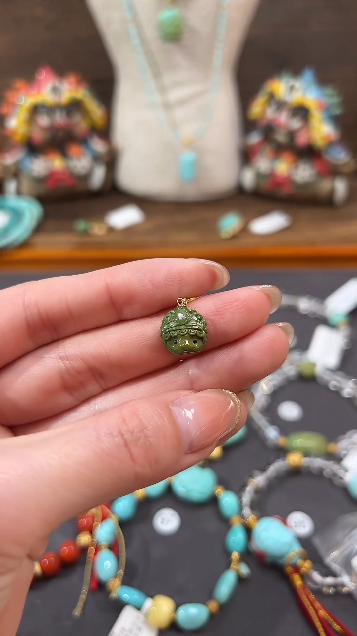 【闪购商品】绿松石提溜18K金镶嵌绿松石提溜