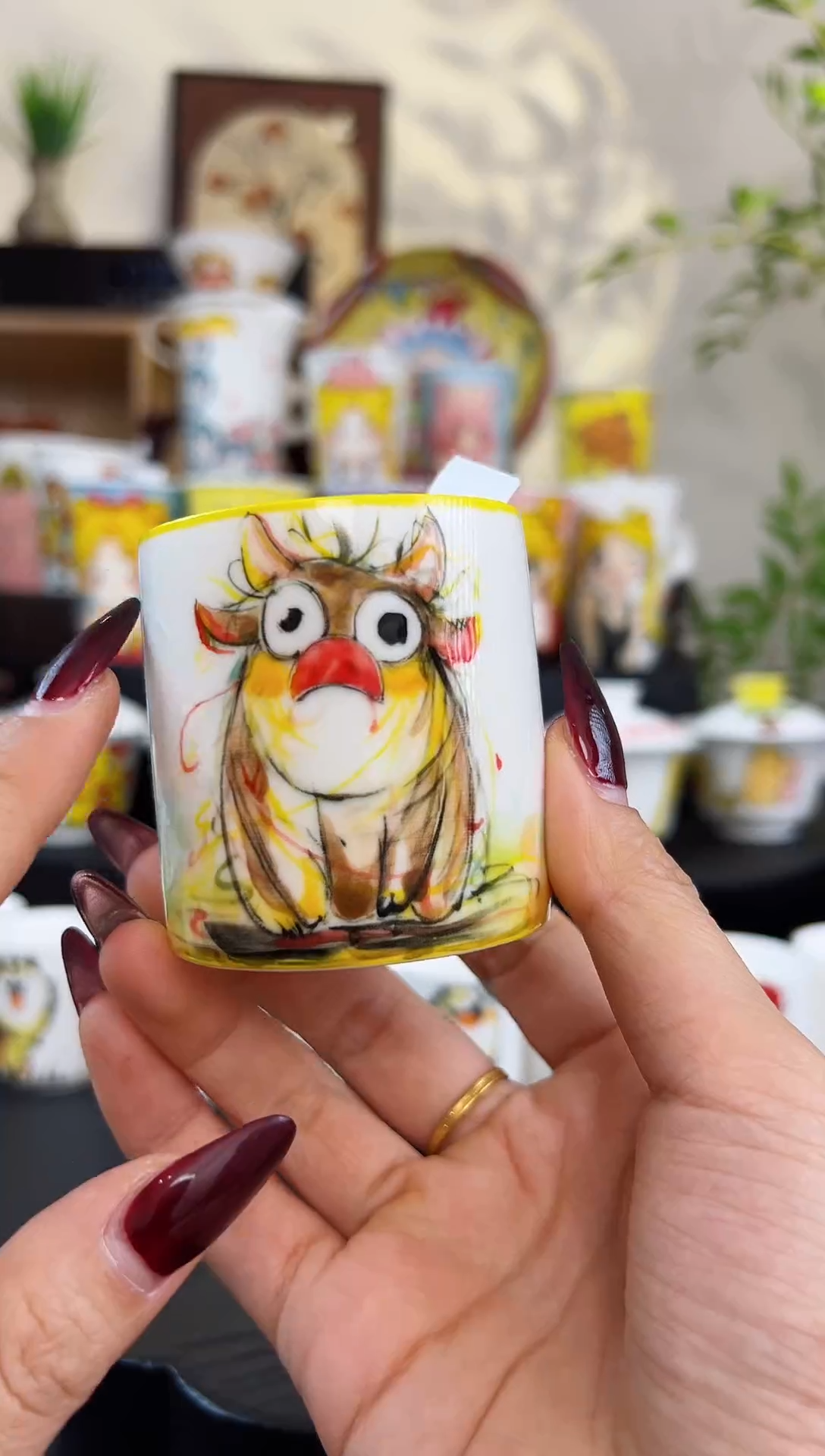 【闪购商品】摆件笙笙漫 手工手绘陶瓷杯杯