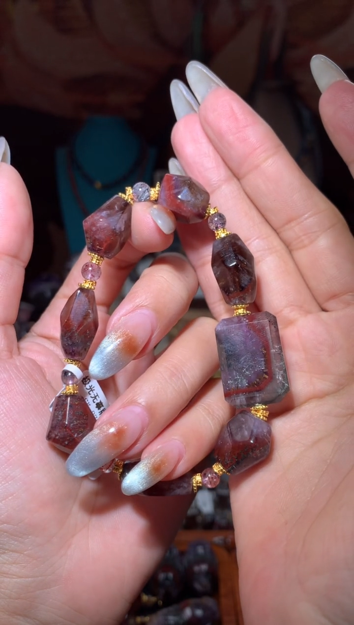 未镶嵌珠宝半成品水晶极光无事牌手串，多样性发其一