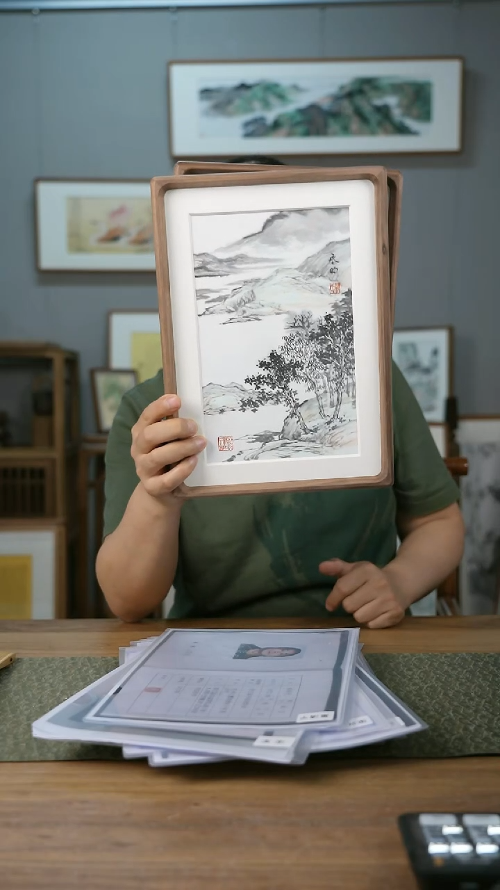 书法协会会员老师带框作品-