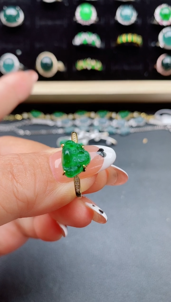 【闪购商品】翡翠戒指银S925镶嵌321132