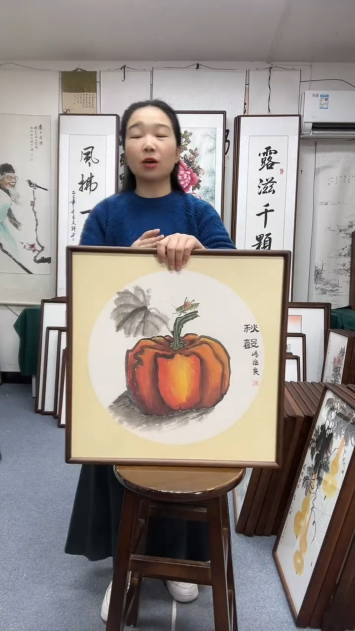 国画尺寸52*52实木画框京东包邮手绘