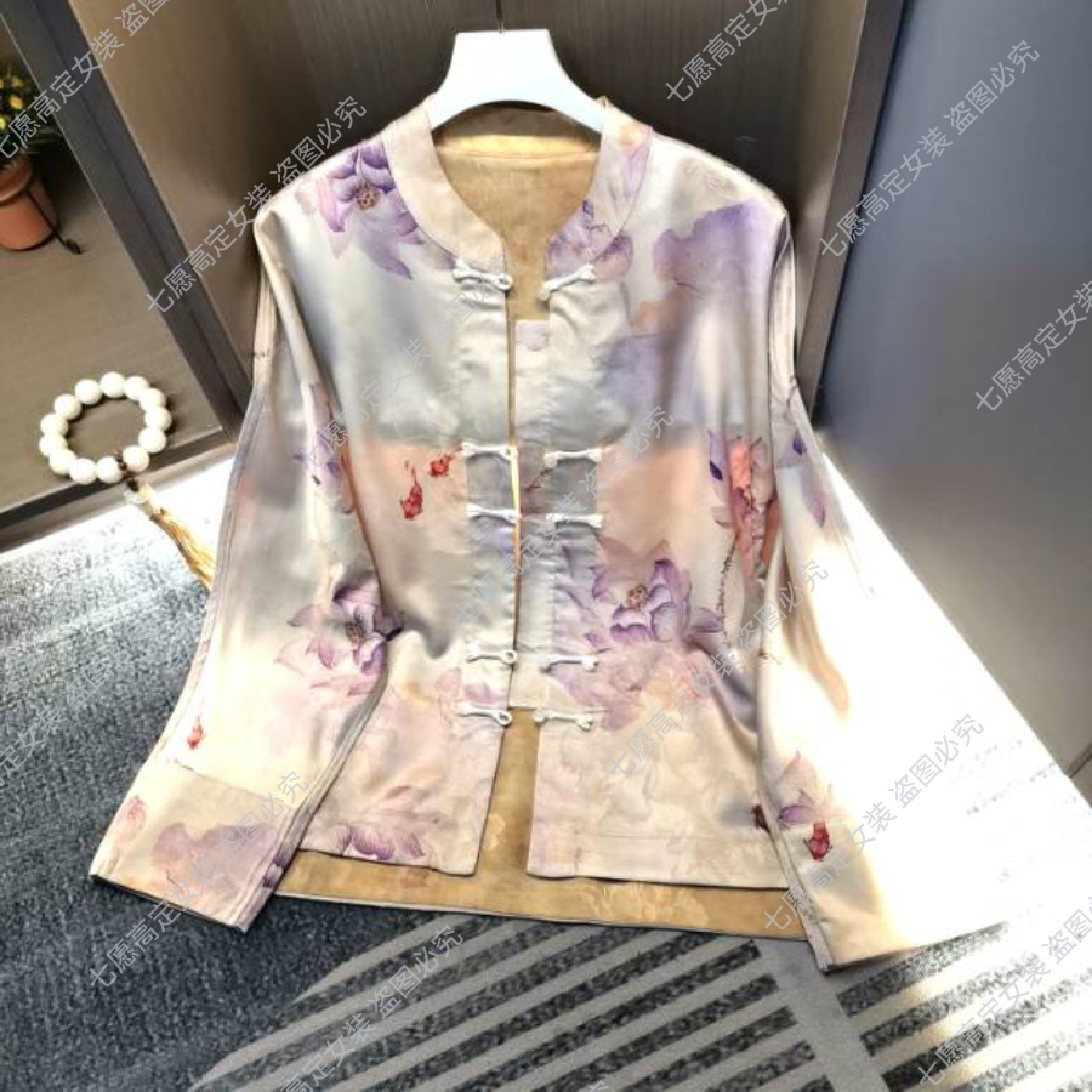 【紫荷】中式新款复古气质减龄提花上衣外套993