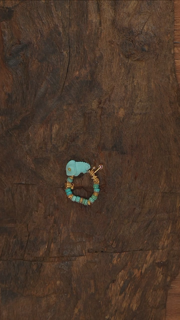 【闪购商品】绿松石戒指18K金镶嵌S2786-定制