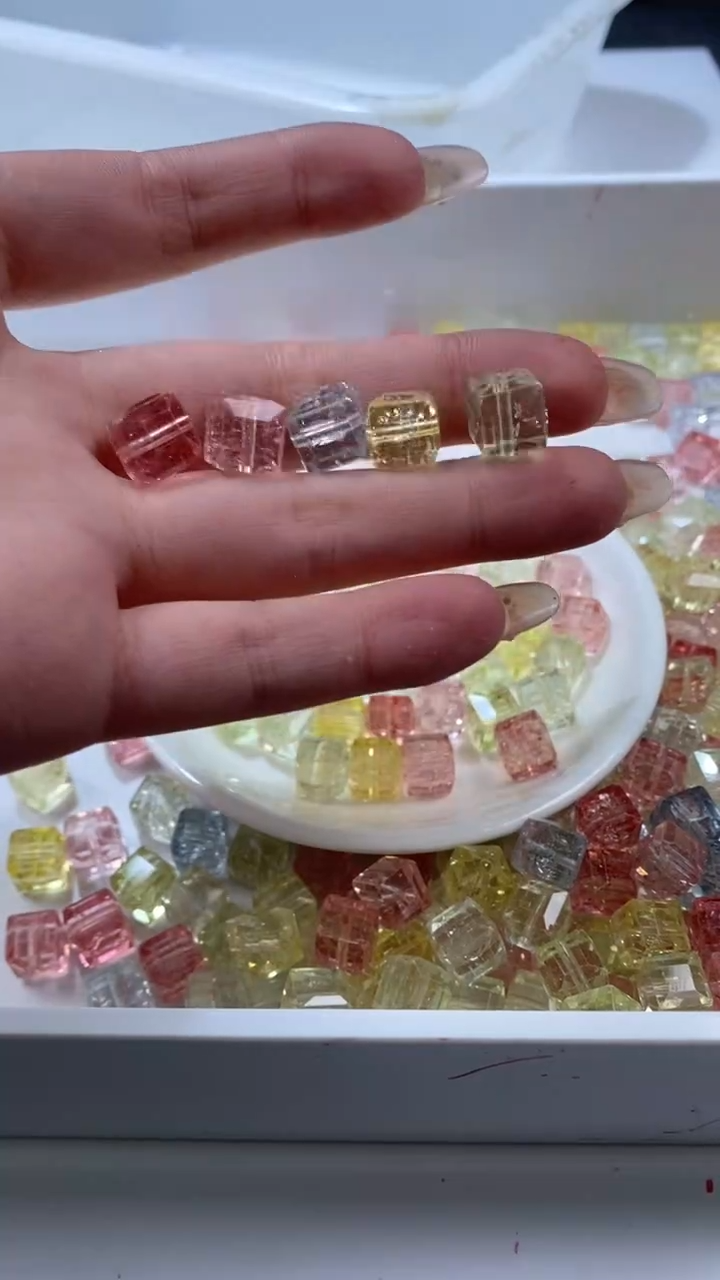 颈饰未镶嵌水晶W2928马卡龙碧玺方糖10MM*8颗