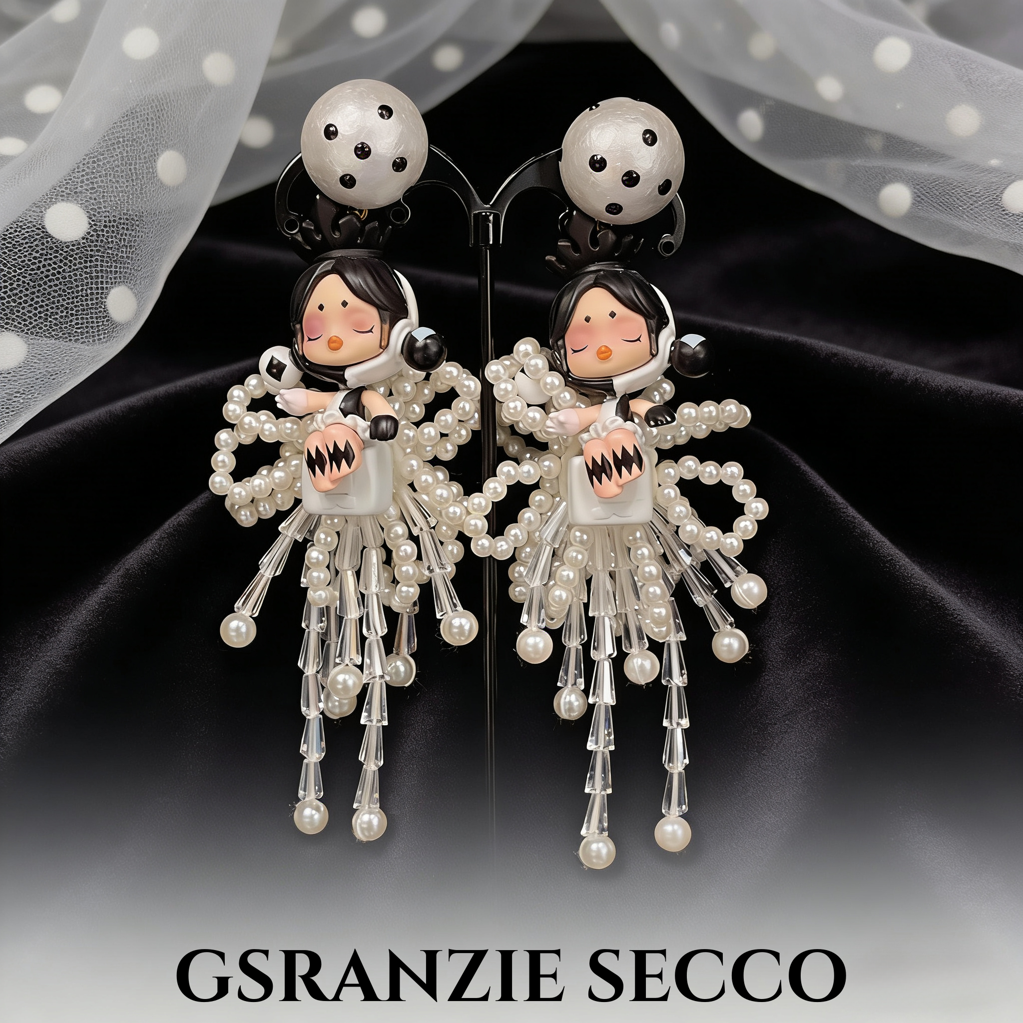 非金属树脂耳饰 【3060】创意时尚设计小众气质手工DIY萌娃耳环