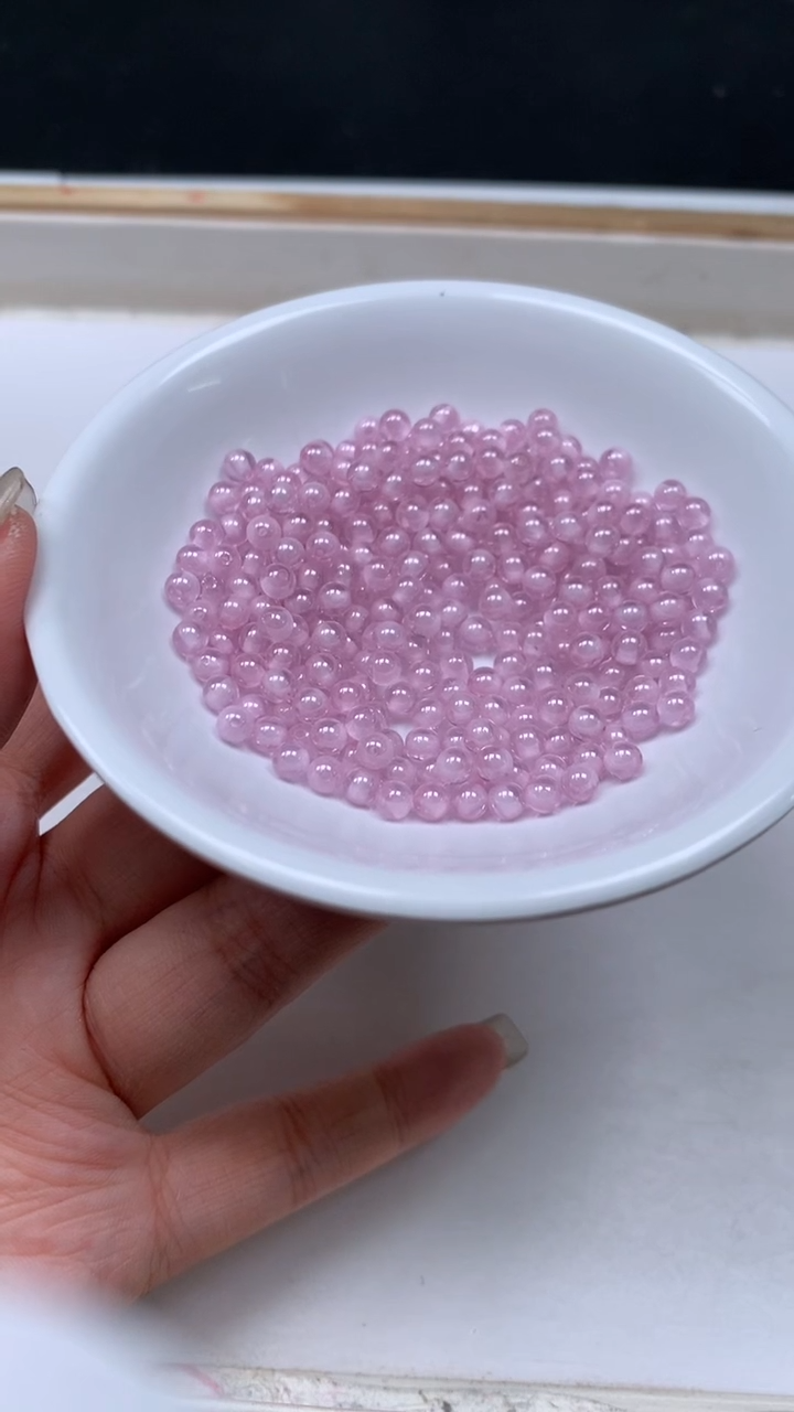 未镶嵌天然锆石散珠D332 粉锆石4mm25颗8.8元