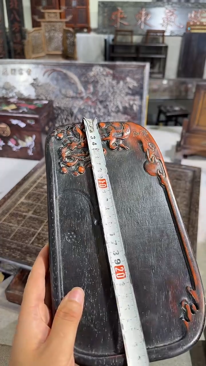 木A035紫檀雕刻板以直播间截图