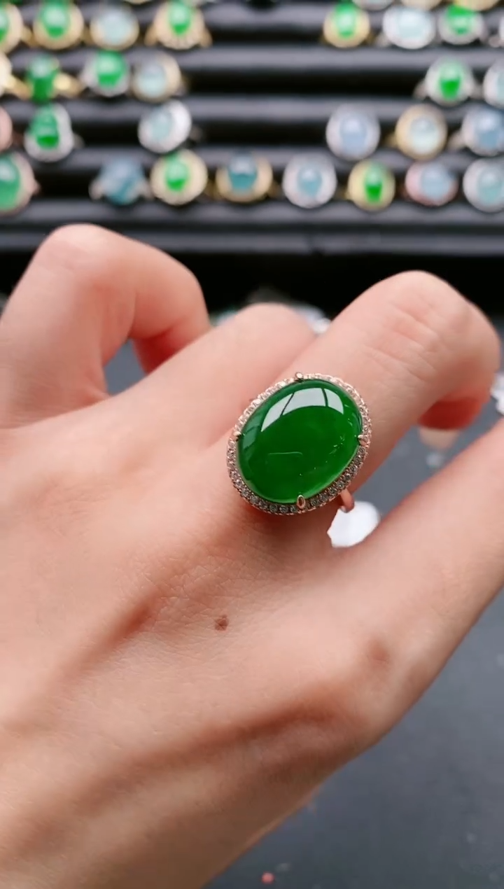 【闪购商品】翡翠戒指银S925镶嵌1111111