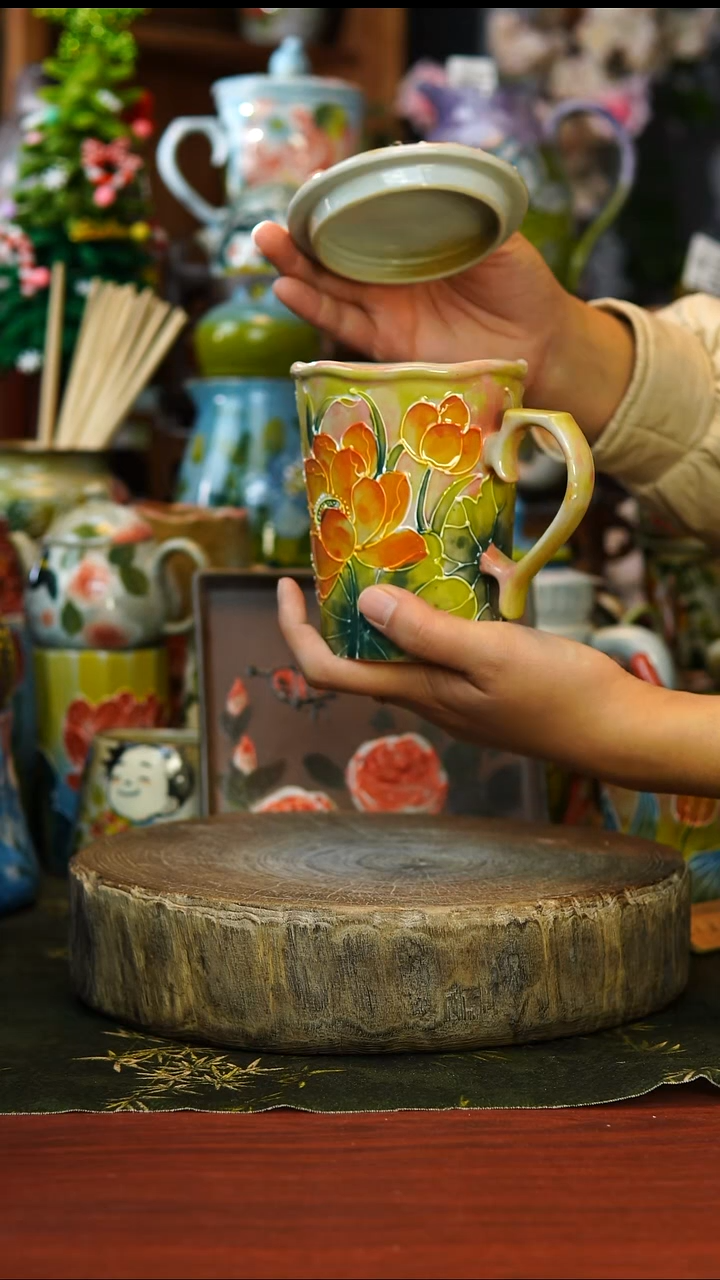 花瓶/杯子/碗155景德镇手工高温釉下彩