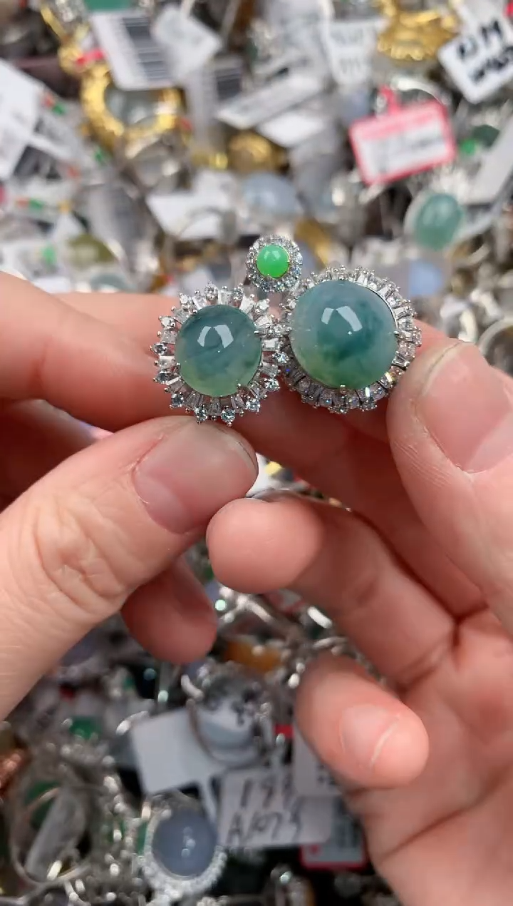 银S925镶嵌戒指翡翠888    6