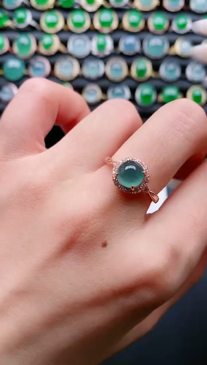 【闪购商品】翡翠戒指银S925镶嵌111111