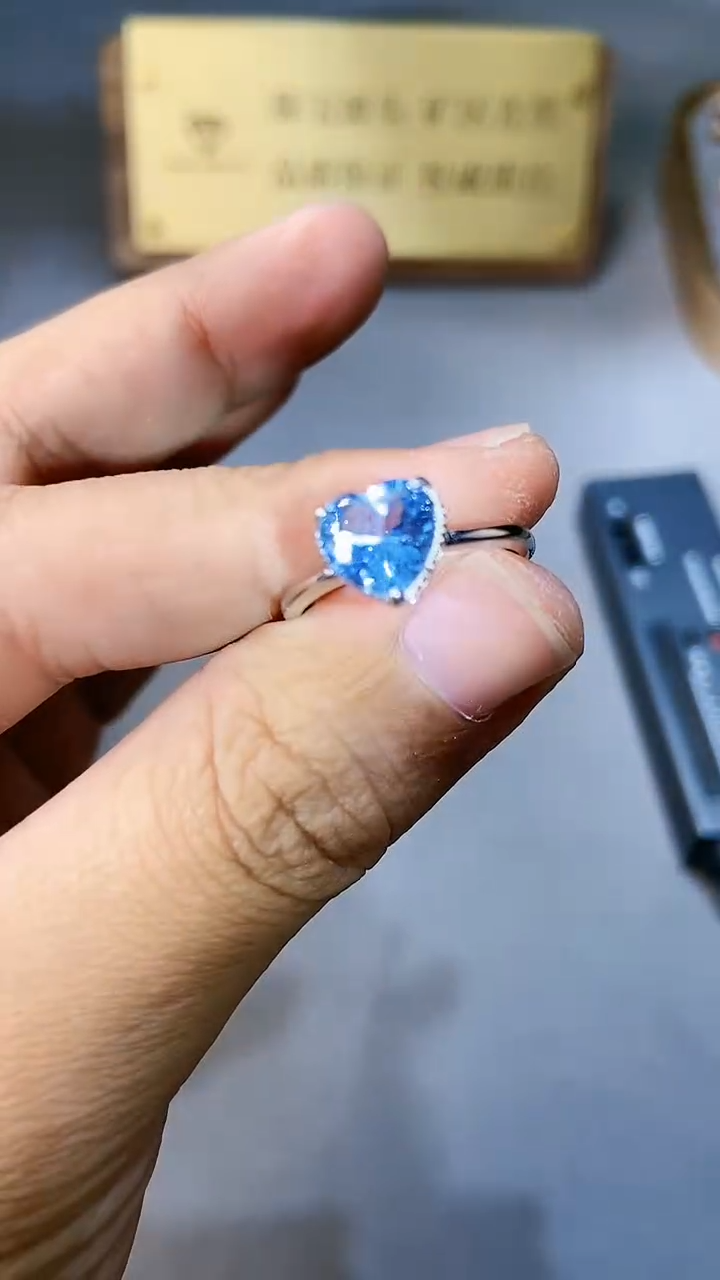 【闪购商品】海蓝宝石戒指银S925镶嵌354