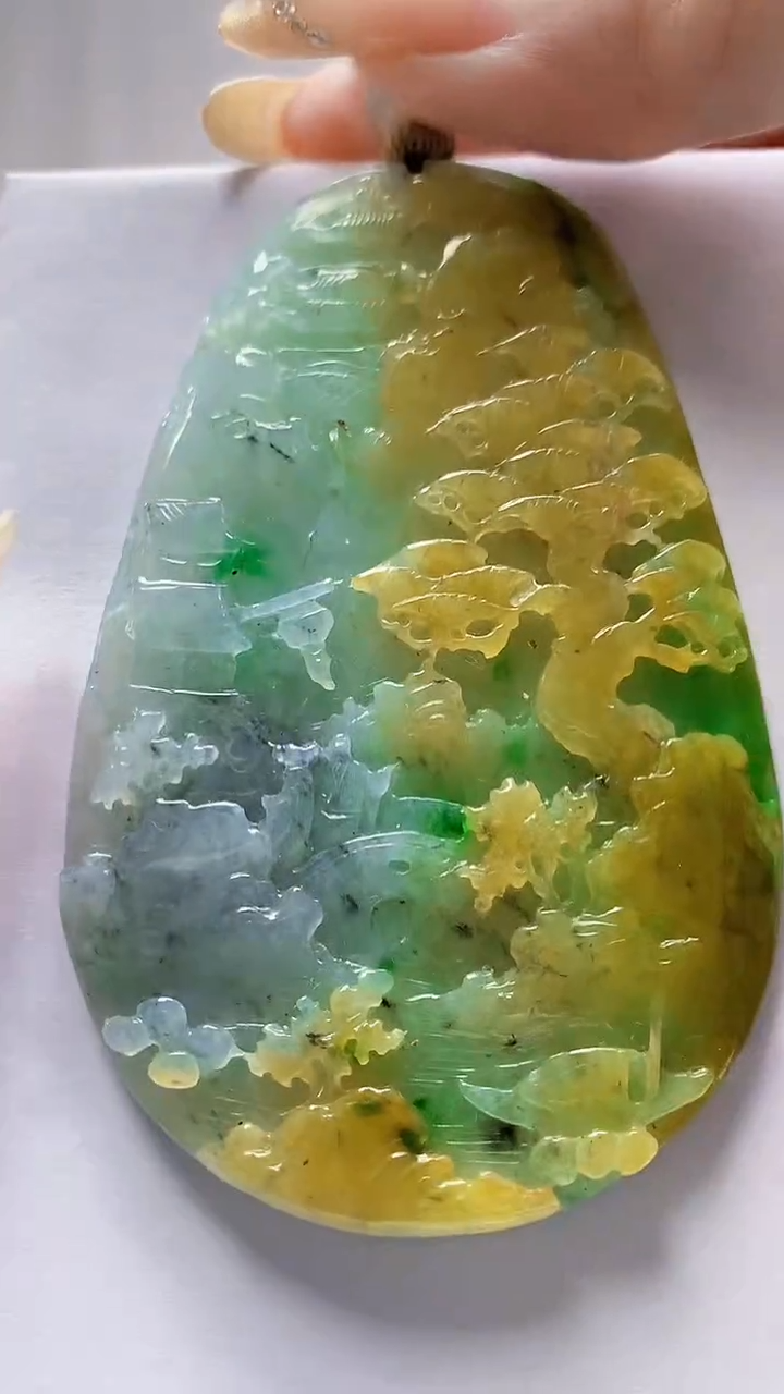 未镶嵌定制翡翠4868DD-毛货挂件160