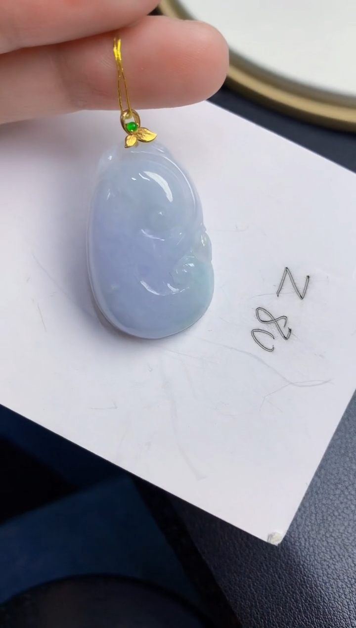 翡翠18K金镶嵌颈饰000000000