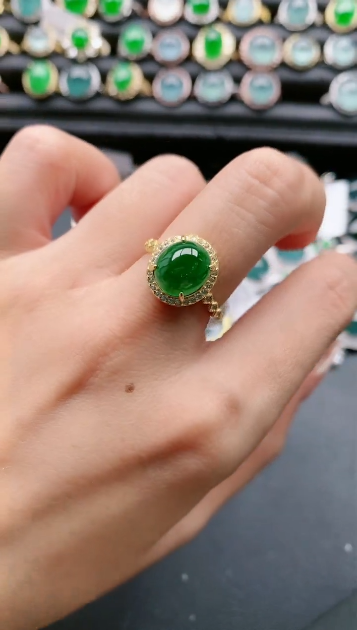 【闪购商品】翡翠戒指银S925镶嵌111111