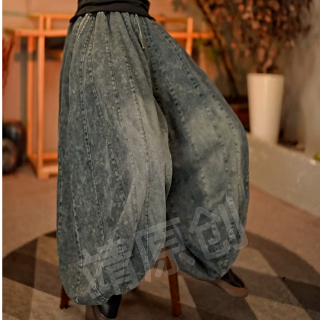 2658【靖靖原创】高品质炒色28片软牛仔南瓜裤（裤长95--100腰围120）