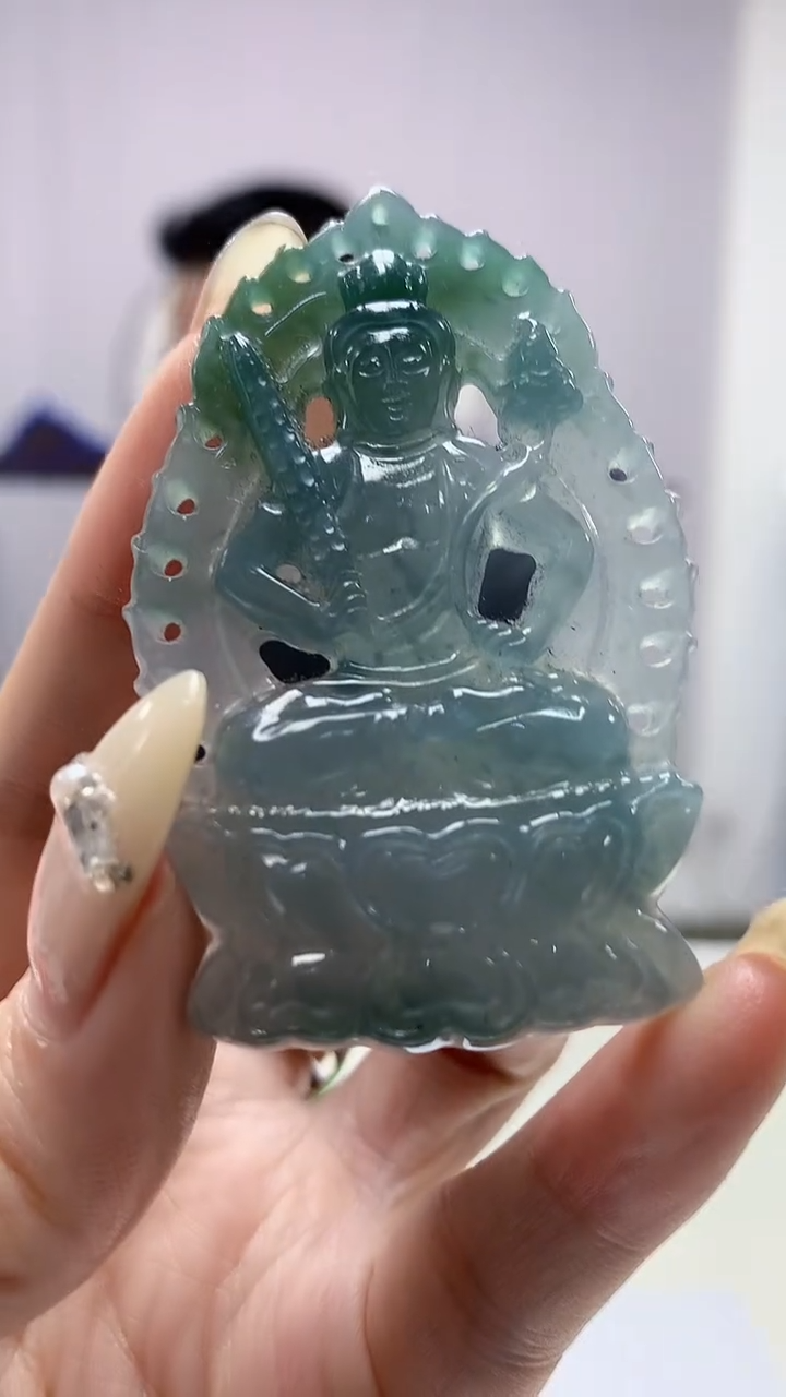 【闪购商品】定制翡翠未镶嵌3916DD-毛货挂件43