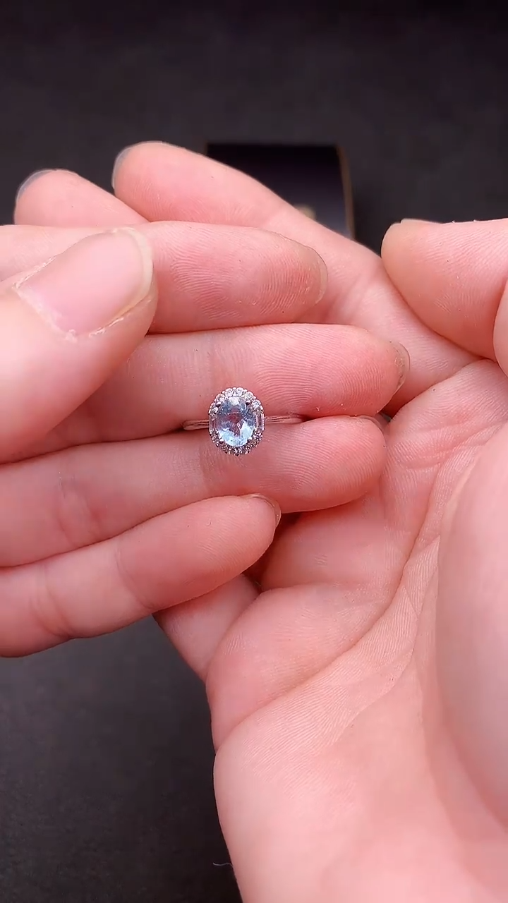 【闪购商品】海蓝宝石戒圈银S925镶嵌.......