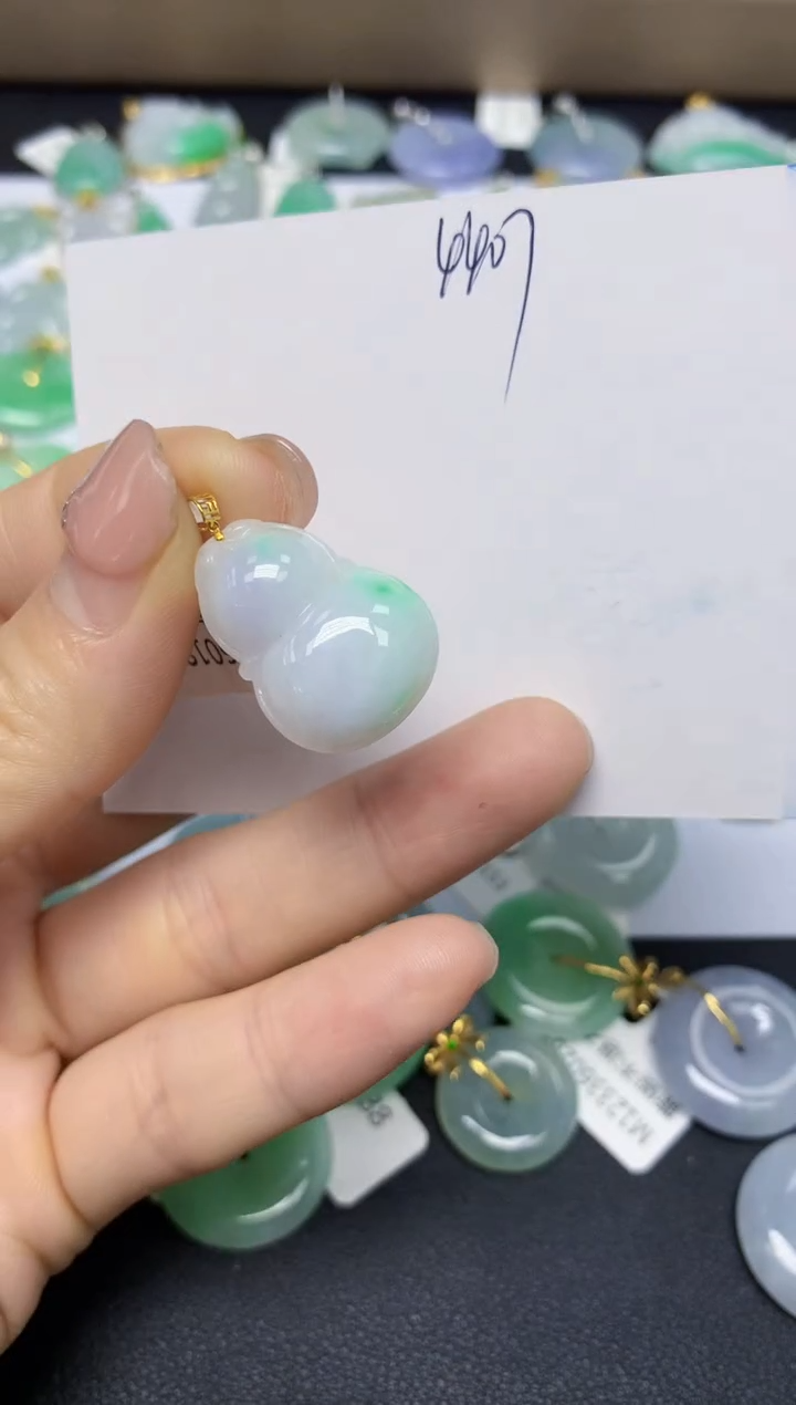 【闪购商品】翡翠挂件18K金镶嵌 天然翡翠A货