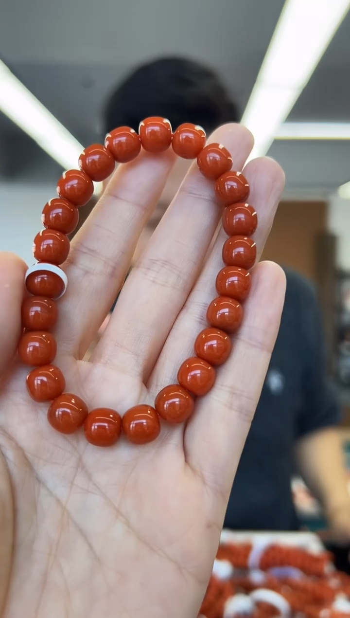 未镶嵌手链南红玛瑙A27瓦西老型珠南红手串8mm+