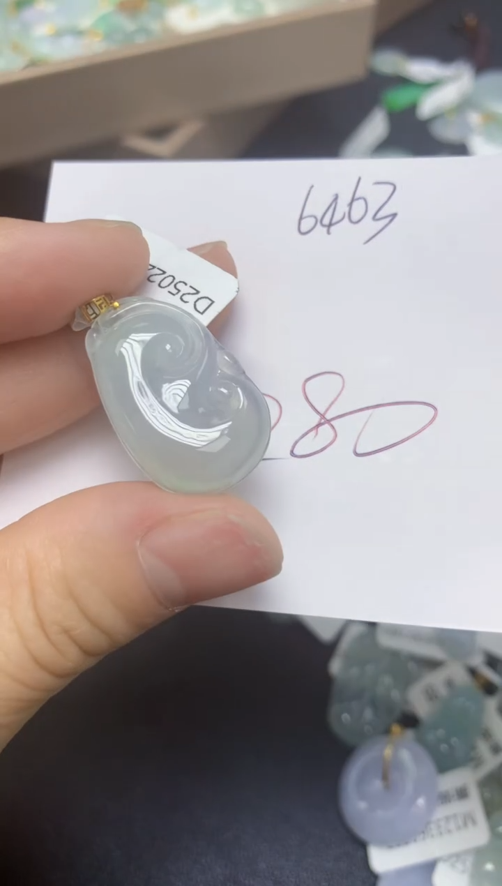 【闪购商品】翡翠18K金镶嵌挂件天然翡翠A货
