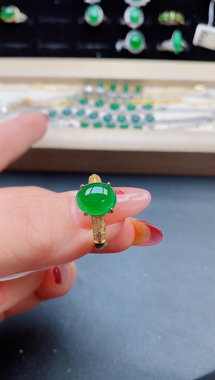 【闪购商品】翡翠戒指银S925镶嵌3232121