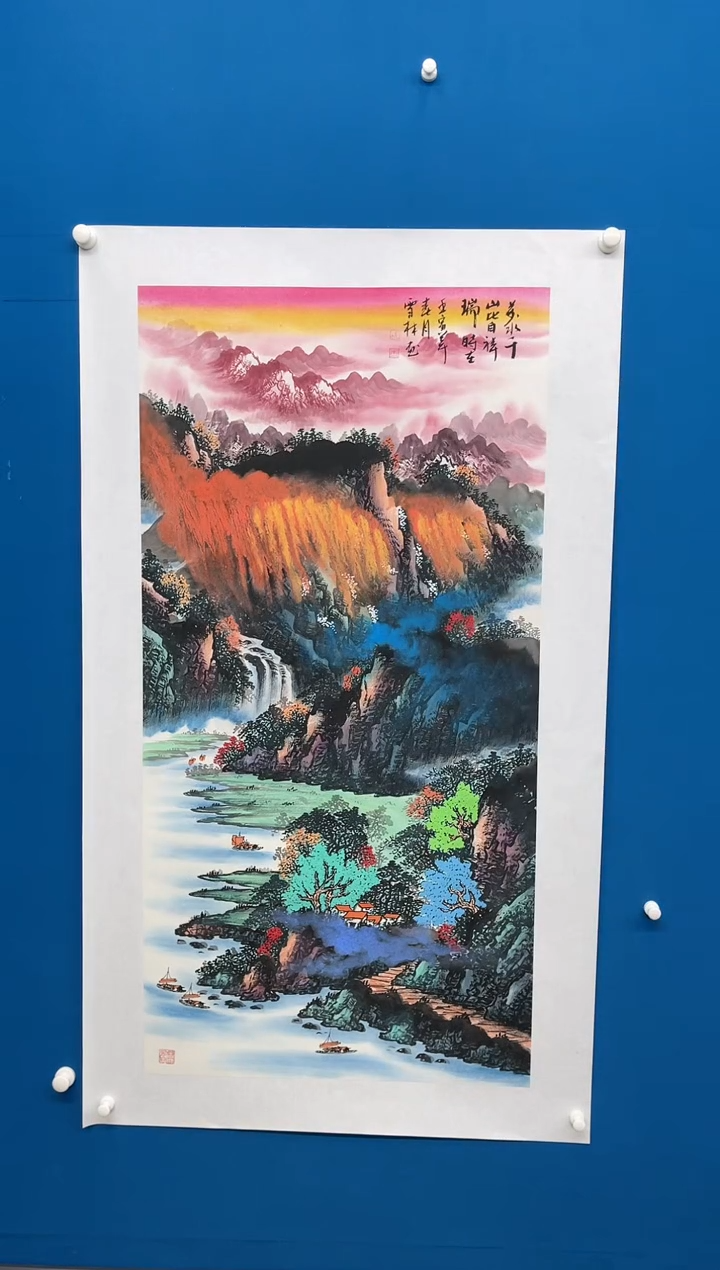 【闪购商品】国画张-金色华章原作山水/无框/W带画册