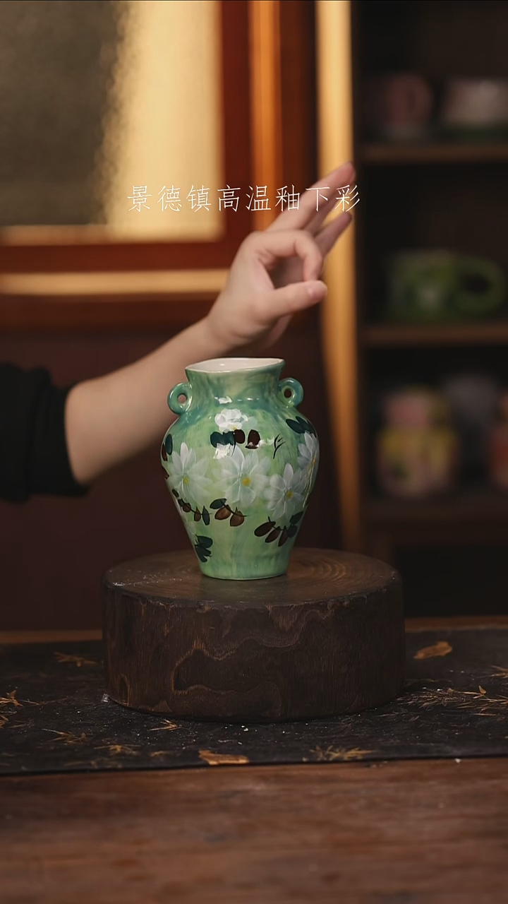 陶瓷景德镇高温釉下手绘陶瓷@L612@