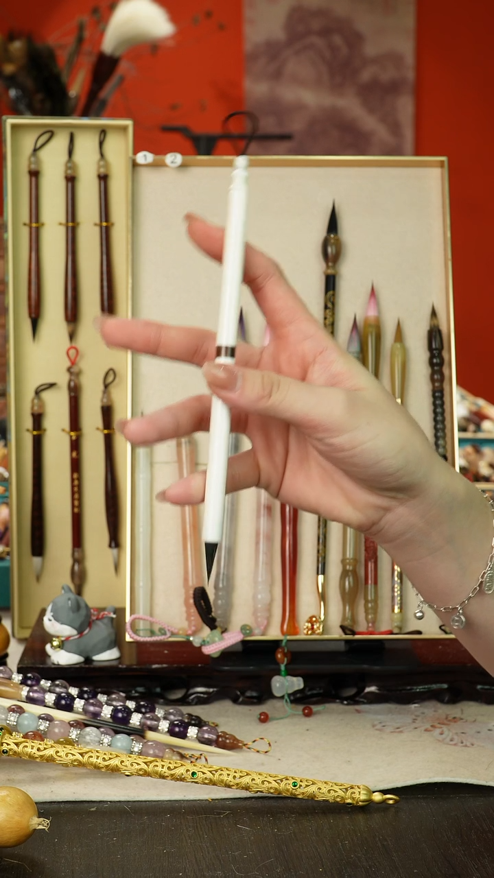 67号闪孤品高货毛笔链接 清水试笔 蘸墨不退